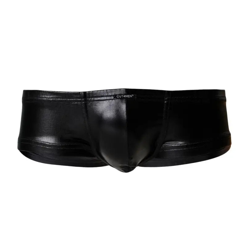 C4M Booty Shorts Black Leatherette - Extra Large - Sexy Lingerie