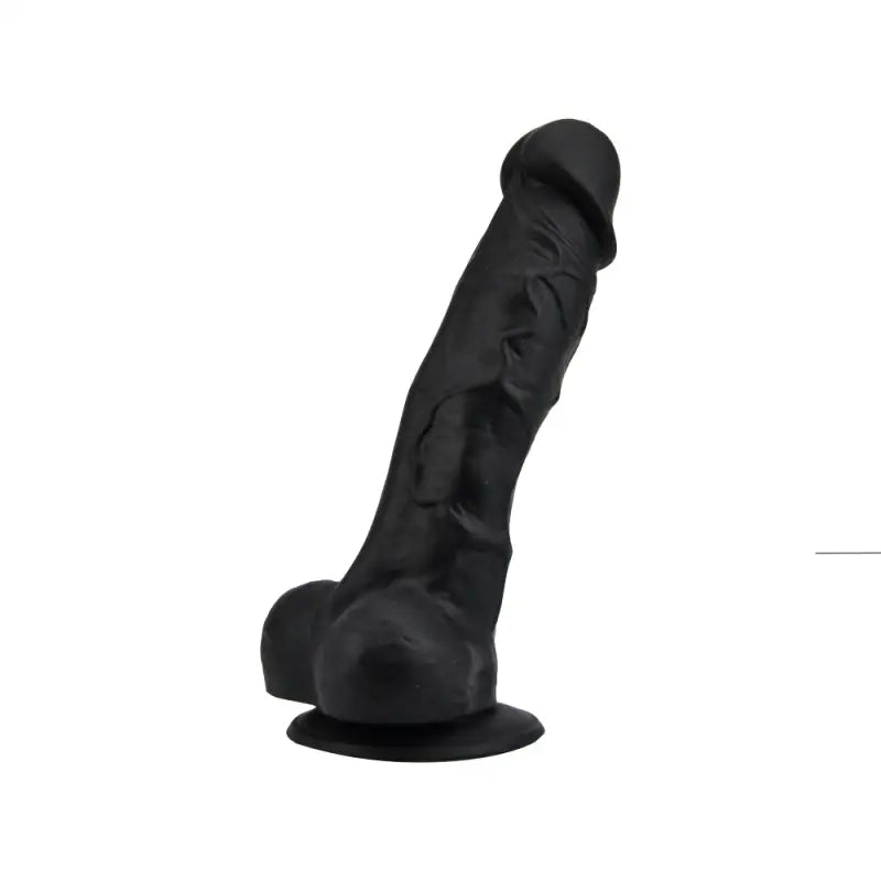 Loving Joy 7 Inch Realistic Silicone Dildo with Suction Cup and Balls Black Dildos