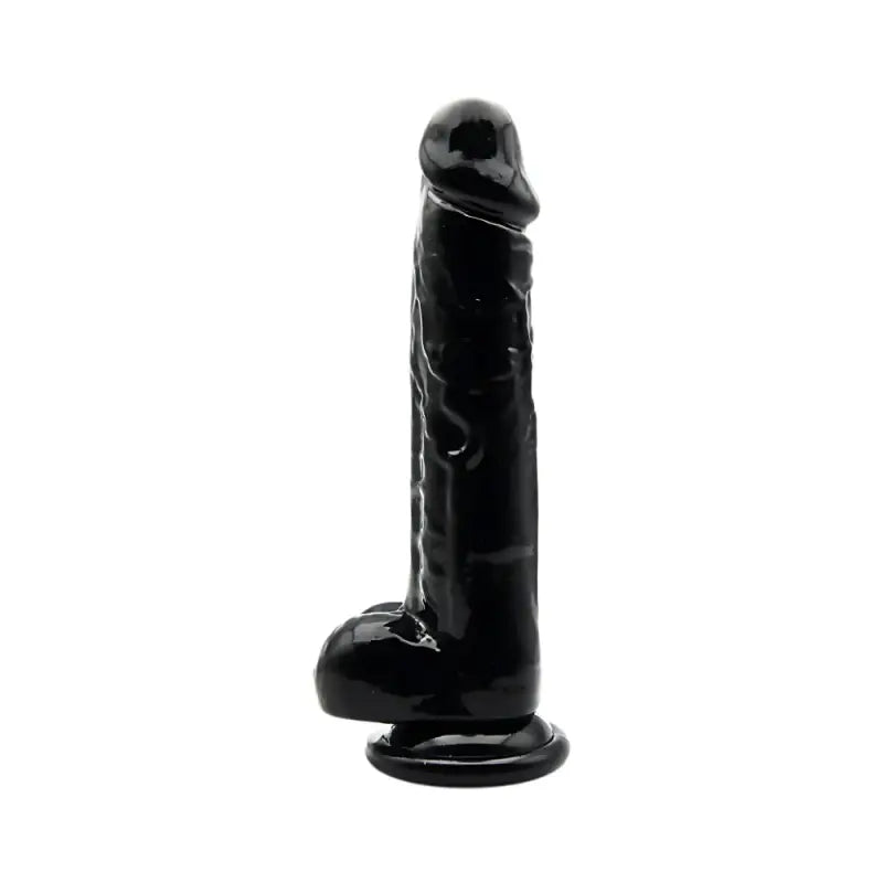 Loving Joy 8 Inch Dildo with Balls Black - Dildos