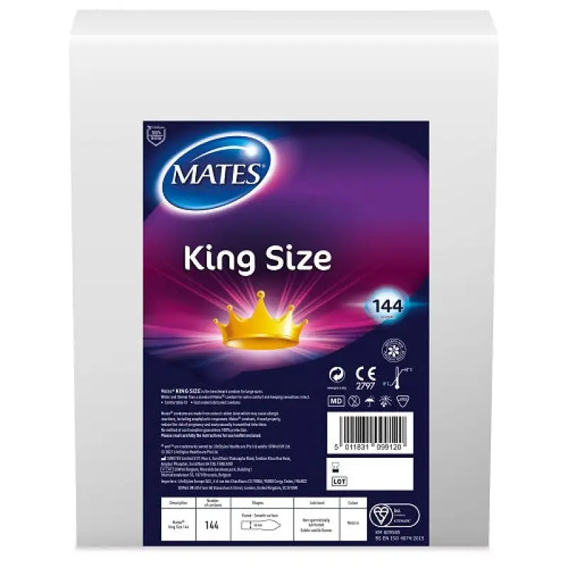 Mates King Size Condom BX144 Clinic Pack - Essentials