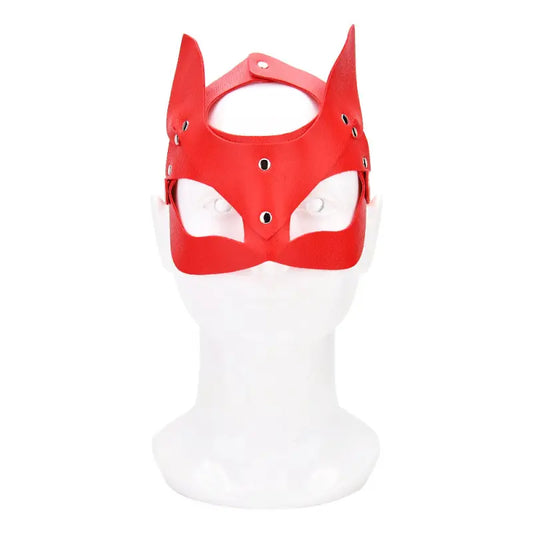 Bound to Play Kitty Cat Face Mask Red - Bondage Gear