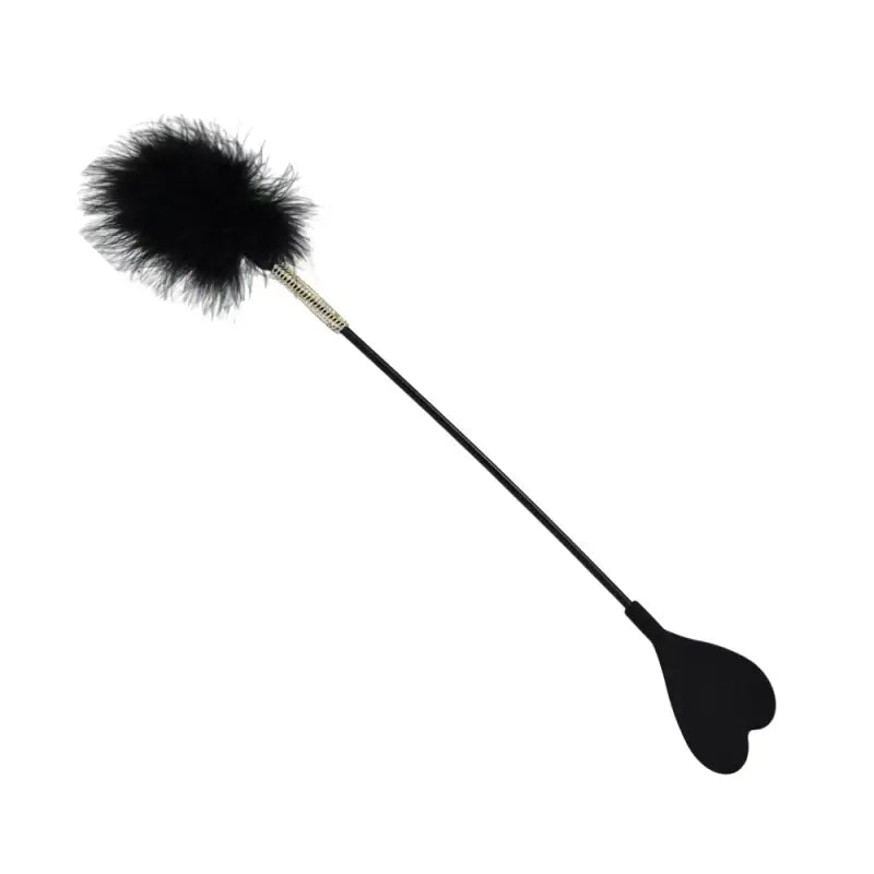 Bound to Please Silicone Heart Shaped Crop with Feather Tickler - Bondage Gear