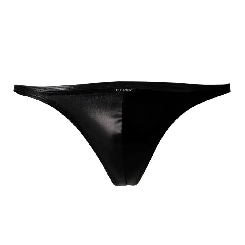 C4M Brazilian Brief Black Leatherette - Extra Large - Sexy Lingerie
