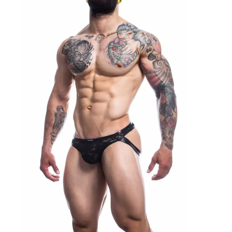 C4M L4CE Jockstrap Black - Extra Large - Sexy Lingerie