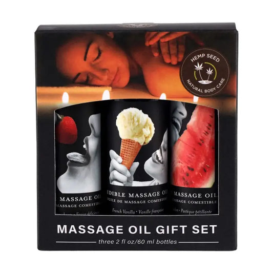 Earthly Body Edible Massage Oil Gift Set Box Essentials