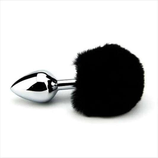 Furry Fantasy Black Bunny Tail Butt Plug - Anal Sex Toys