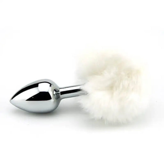 Furry Fantasy White Bunny Tail Butt Plug - Anal Sex Toys