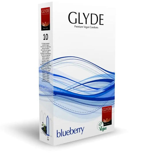 Glyde Ultra Blueberry Flavour Vegan Condoms 10 Pack - Essentials