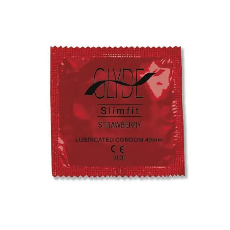 Glyde Ultra Slimfit Strawberry Flavour Vegan Condoms 100 Bulk Pack - Essentials