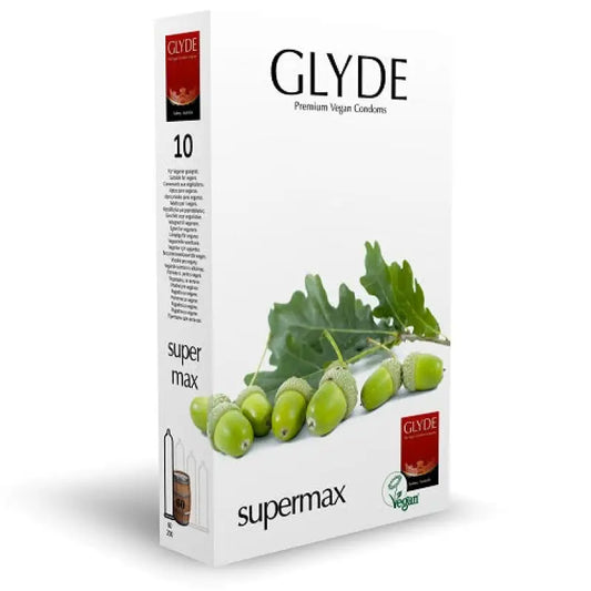 Glyde Ultra Super Max Vegan Condoms 10 Pack Essentials