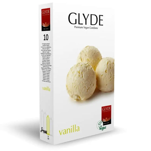 Glyde Ultra Vanilla Flavour Vegan Condoms 10 Pack - Essentials