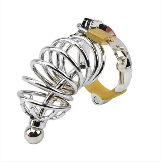 Impound Corkscrew Male Chastity Device with Penis Plug Bondage Gear