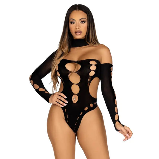 Leg Avenue Cut Out Bodysuit with Thong Back Sexy Lingerie