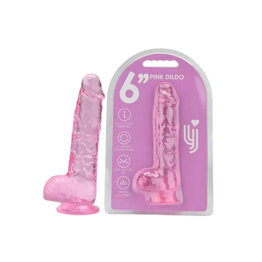 Loving Joy 6 Inch Dildo with Balls Pink Dildos