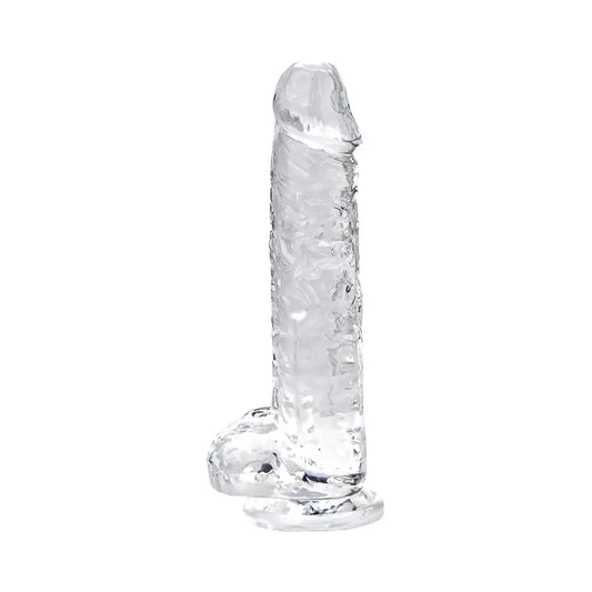 Loving Joy 7 Inch Dildo with Balls Clear Dildos