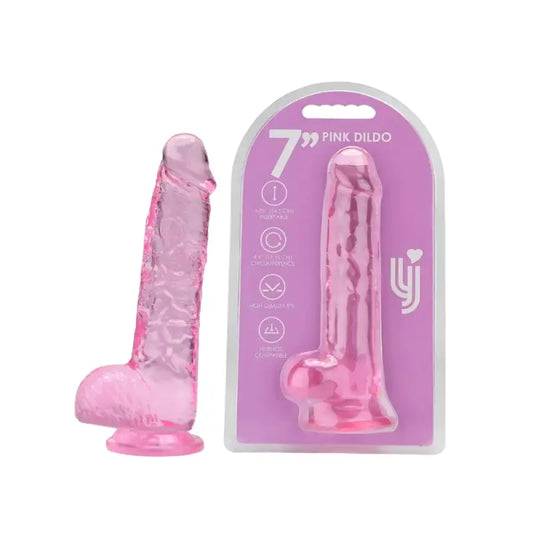 Loving Joy 7 Inch Dildo with Balls Pink Dildos