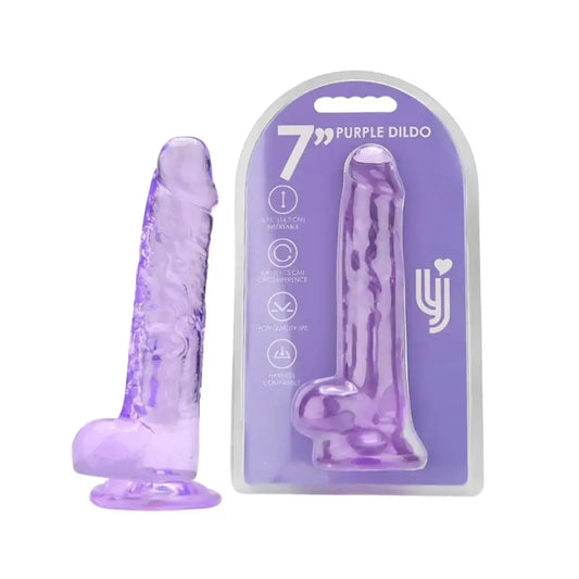 Loving Joy 7 Inch Dildo with Balls Purple Dildos
