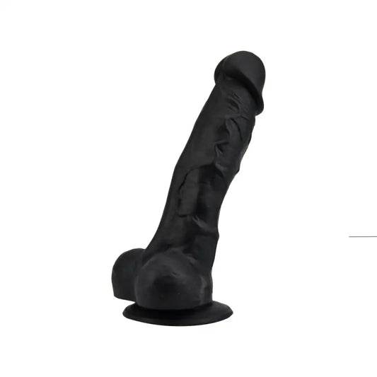 Loving Joy 7 Inch Realistic Silicone Dildo with Suction Cup and Balls Black Dildos