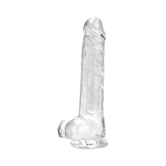 Loving Joy 8 Inch Dildo with Balls Clear Dildos