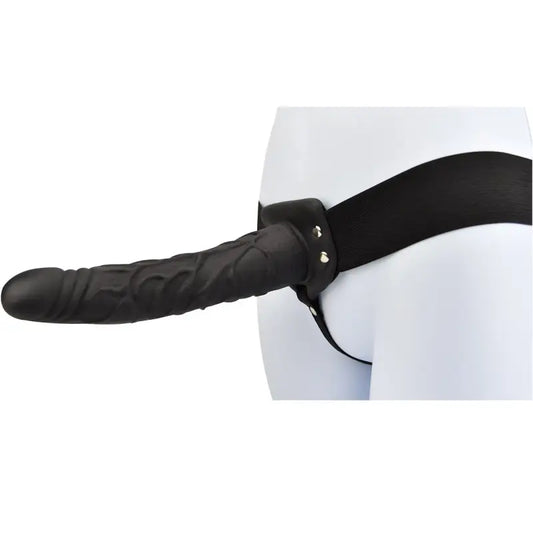 Loving Joy 9 Inch Hollow Strap On Black - Sex Toys