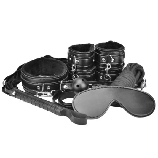 Loving Joy Beginner’s Bondage Kit Black (8 Piece) - Sex Toys