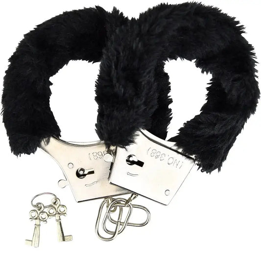 Loving Joy Furry Handcuffs Black Bondage Gear