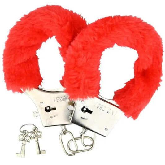 Loving Joy Furry Handcuffs Red Bondage Gear