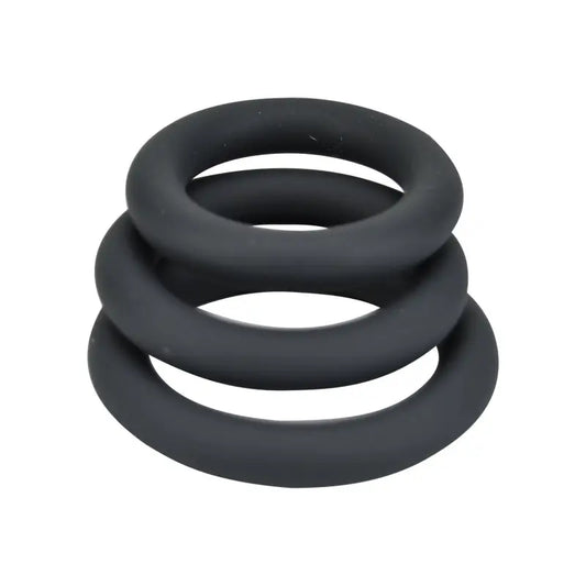 Loving Joy Thick Silicone Cock Rings 3 Pack Grey Sex Toys
