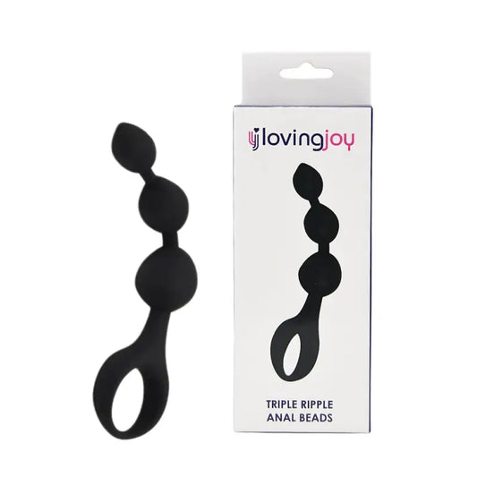 Loving Joy Triple Ripple Anal Beads Black