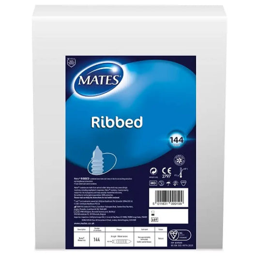 Mates Ribbed Condom BX144 Clinic Pack - Essentials