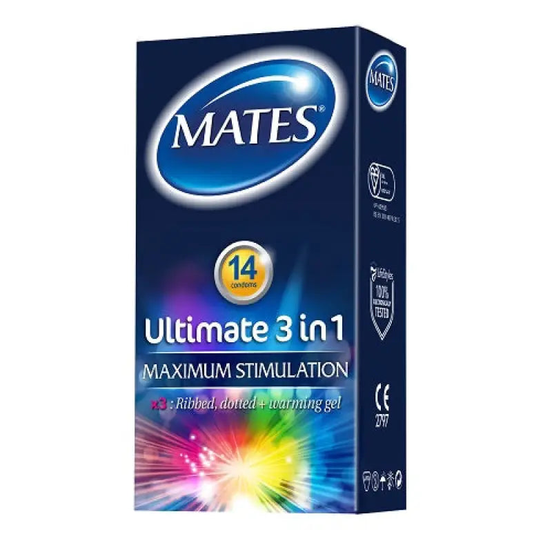 Mates Ultimate 3 in 1 Condoms 14 Pack Essentials
