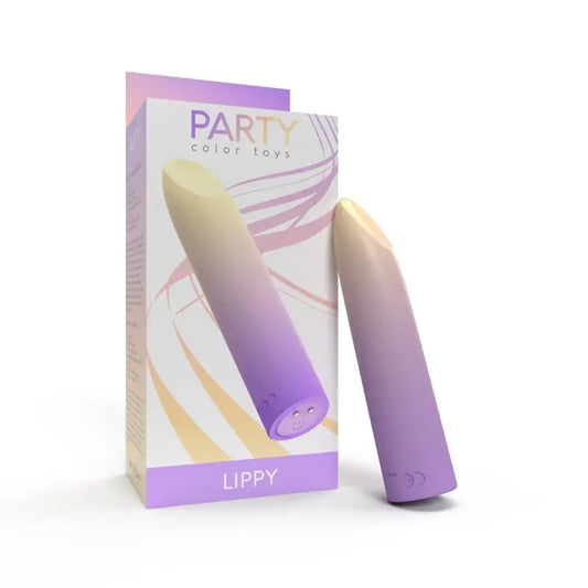 Party Color LIPPY Rechargeable Bullet Vibrator Purple - Vibrators