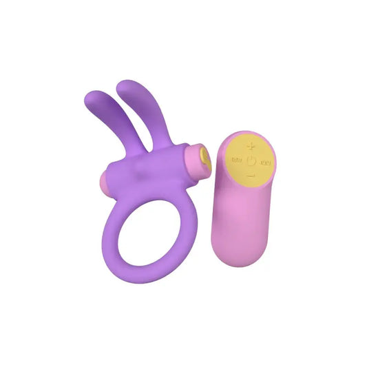 Party Color RINY Remote Control Rabbit Cock Ring Purple Male Sex Toys