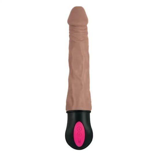 Realistic Warming 7 inch Vibrating Dildo Brown Dildos