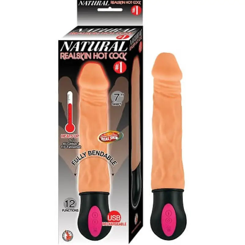Realistic Warming 7 inch Vibrating Dildo Vanilla - Dildos