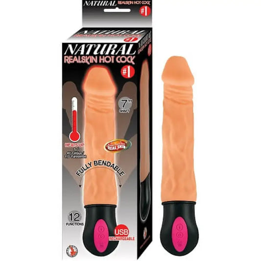 Realistic Warming 7 inch Vibrating Dildo Vanilla - Dildos