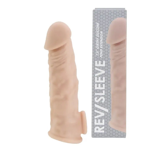 Rev Sleeves 7.5 Inch Girthy Realistic Silicone Penis Extension Sleeve Male Sex Toys