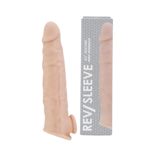 Rev Sleeves 8.5 Inch Realistic Silicone Penis Extension Sleeve Male Sex Toys