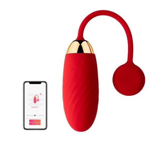 Svakom Ella APP Controlled Silicone Vibrating Egg Red - Vibrators